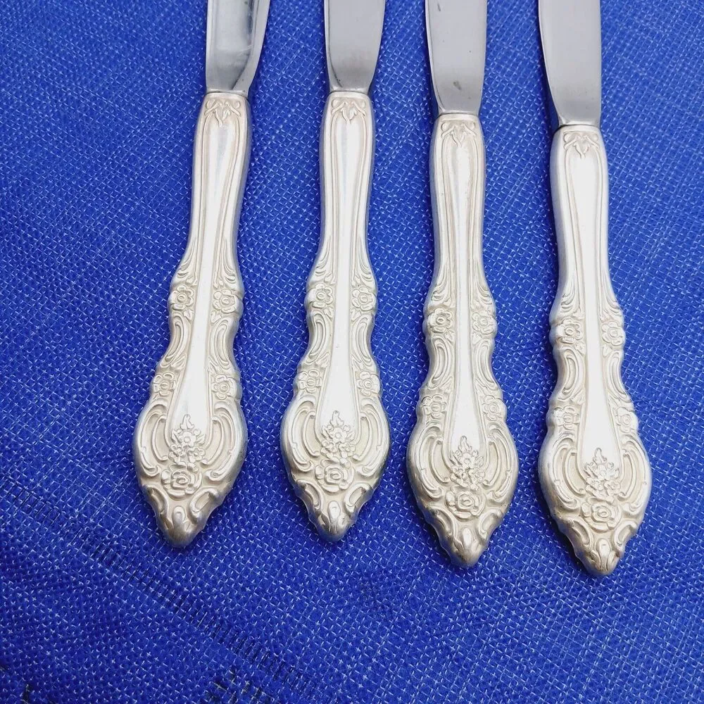 Oneida Community SILVER ARTISTRY Set 4 Dinner Knives Silverplate Flatware VTG